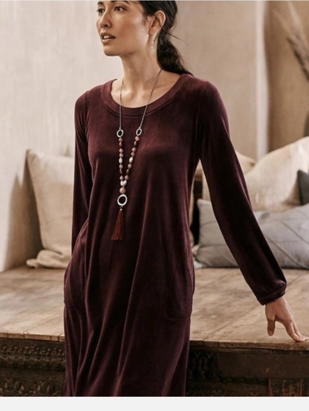 JJill Purple Velour Dress, Size XS